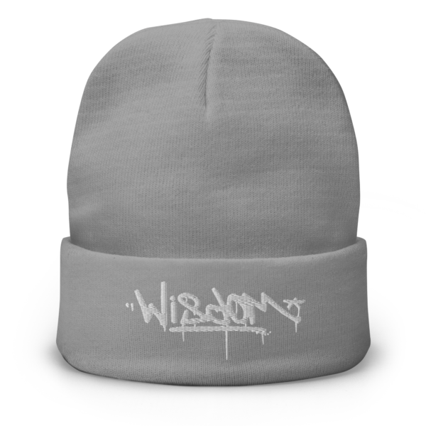 Wisdom Handstyle drips silver embroidered beanie