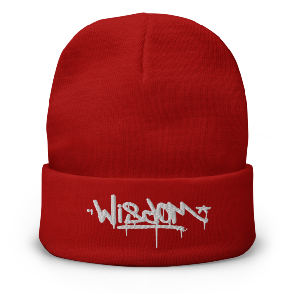 Wisdom Handstyle drips red embroidered beanie